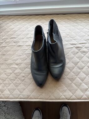 Clarks Black Leather Ankle Booties